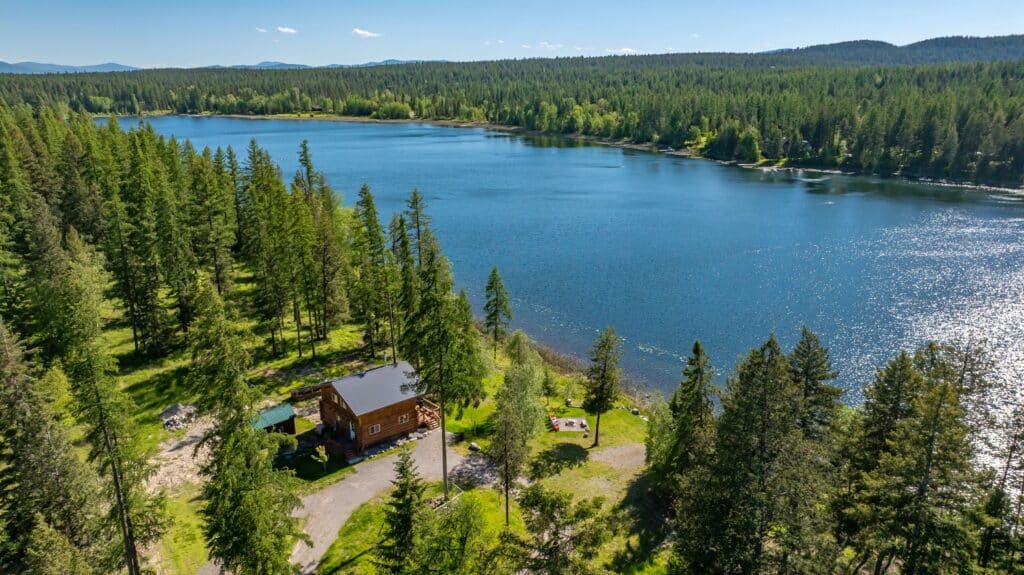 aerial view of cabin location