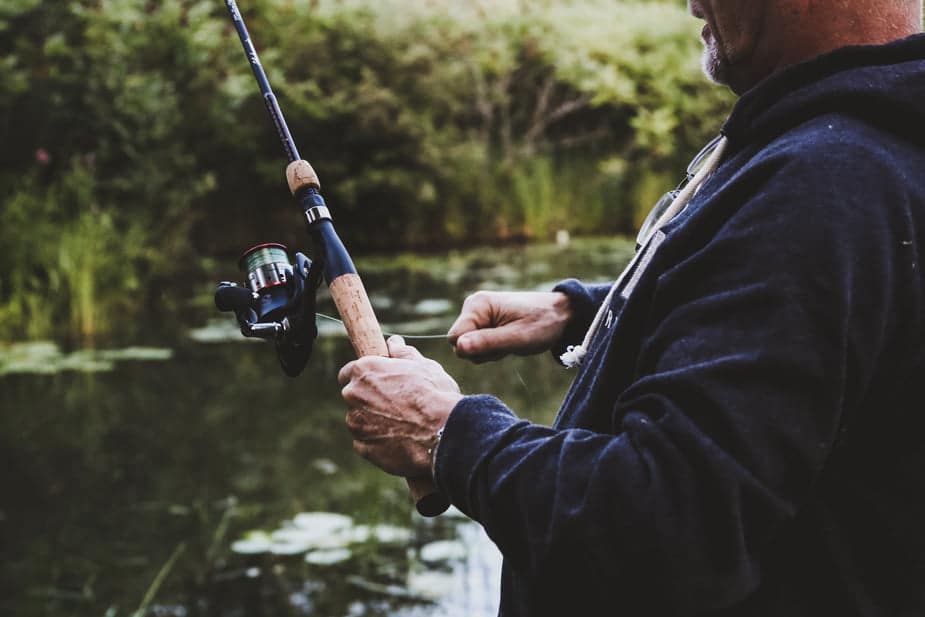 man catching fish